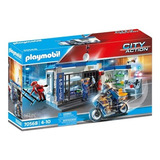 Playmobil Policia Escape De La Prision Carcel Moto Ladron 