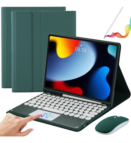 Capa Com Teclado+mouse+caneta Para iPad 10.2 7º 8º 9º