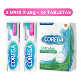 Corega 3d Ultra Sin Sabor 40gx2 (80g) + Corega 30 Tabletas 