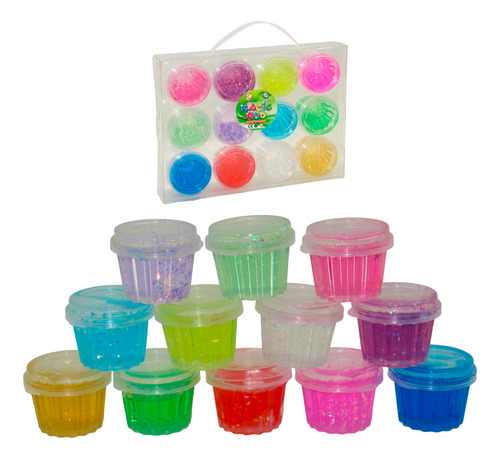 Slime Valijita Confetti Masa Elástica Juguete Niños X 12u