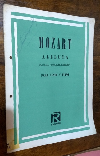 Mozart Aleluya Para Canto Y Piano - Ricordi