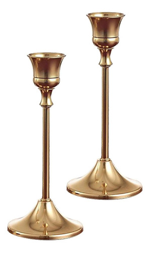 2x Candelabro De Metal, Candelabros Dorados, Candelabros