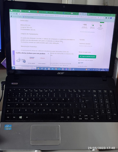 Notebook Acer E1-571-6  Br642 Core I3/4gb/500gb Ssd/ Win10