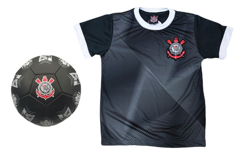 Kit Camisa Corinthians Infantil Beacon + Bola Black Oficial