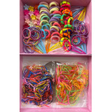 Set Accesorios Pelo Niñas Hebillas Cauchos Piojitos 750pcs