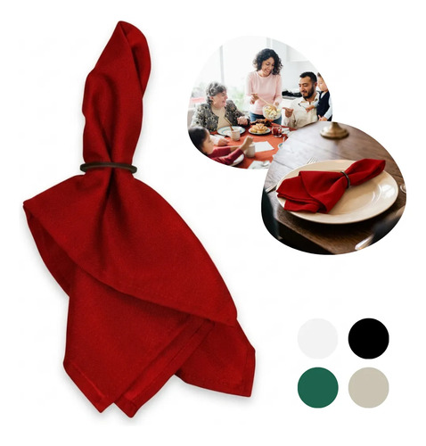 Guardanapo Com Bainha Kit 6 Peças Oxford 35 X 35cm Cores