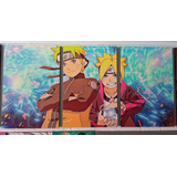 Naruto Y Boruto Hermoso Cuadro Tríptico De 45 X 90 Cm