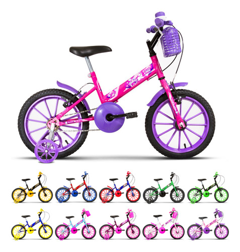 Bicicleta Bike Infantil Roda Aro 16 Criancas Rodinhas Apoio