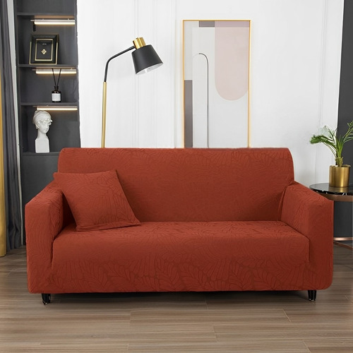 Funda Elástica Cubre Sillones Sofá 3+1+1 Diseño De Hojas