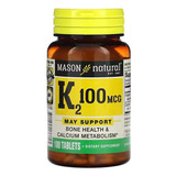 Vitamina K2 100 Mcg Mason Natural 100 Compr Salud Hueso Eeuu