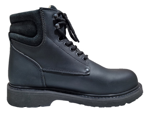 Bota Establo De Cadete Tipo Caterpillar Piel Res Negro Crazy