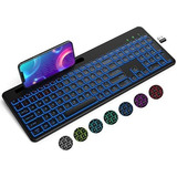 Teclado Inalámbrico Rgb Sablute Para Pc/laptop -negro