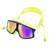 Lentes Natación Niño Con Tapones Amarillo Azul Bighouse