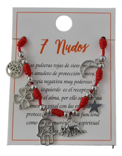 Pulsera Hilo Rojo 7 Nudos Para La Suerte Y Protección Unisex