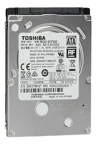 Hd 2.5 Toshiba 500gb Slim - Notebook / Ps3 / Ps4 / Xbox / Xbox One S & X - Novo / Lacrado