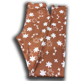 Calza Leggin Brown Flores Bla Sublimada 100%lycra Lupe Store