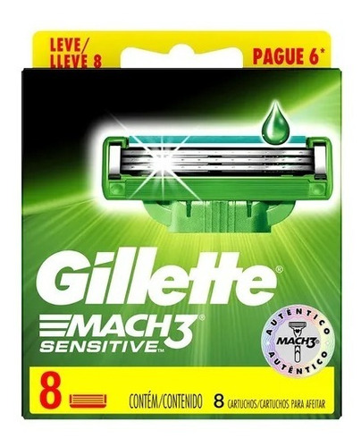 Gillette Mach 3 Sensitive 8 Cartuchos