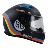 Casco Shaft Sh522 Azul Gris Mate Kmuz Cerrado