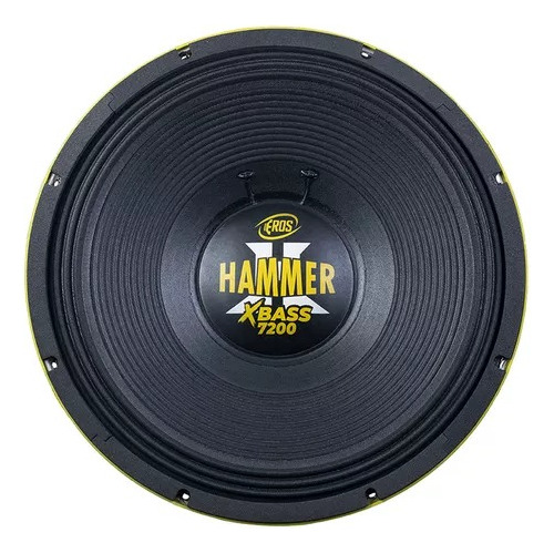 Alto Falante Eros Hammer 15 Pol 7200 Xbass 2250w 4r Amarelo