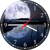 Relógio De Parede Grande 40 Cm Universo Lua Decorar