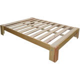 Base Para Cama Egipcia Individual Natural Madera