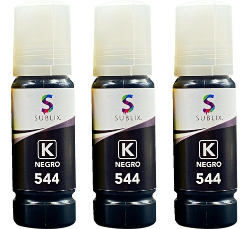 3 Botella Negro Para Epson T544 L1110 L3110 Tinta Compatible