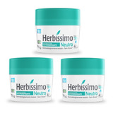 Herbissimo Kit 3 Desodorante Creme Neutro 55g Fragrância Nneutro