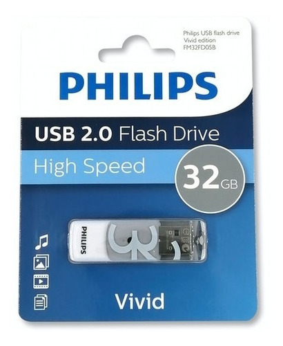 Philips Pendrive Vivid 32gb Usb 2.0 Fm32fd05b Ecoffice