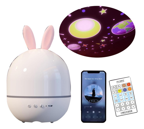 Bluetooth Luz De Noche Star Proyector Para Niños Con Mando