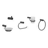 Kit Accesorios Baño Peirano 5 Piezas Black Negro Peirano