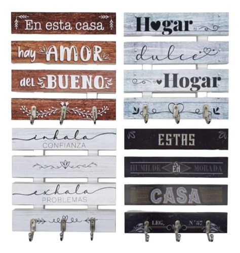 Porta Llaves Colgante Pared Decorado Frases 