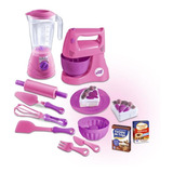 Kit Confeitaria 17 Peças Bakery Kids Brinquedo Zuca Toys Cor Rosa