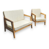 Sillon American Wood Doble + 1 Simple Barnizado Completo