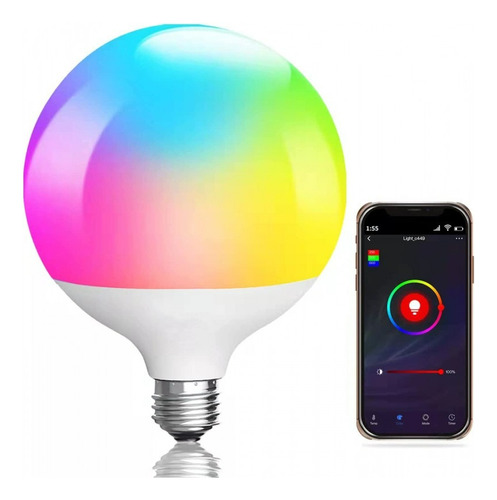 Ampolleta Led Globo Rgb Bluetooth + Parlante Música