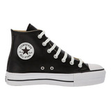 Converse Plataforma All Star Cuero Negras 100% Original !!!