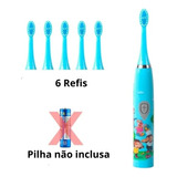 Escova Dental Elétrica Infantil 6 Refis