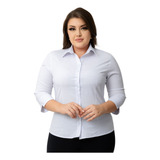 Camisa Social Manga 3/4  Plus Size Pierre Modas