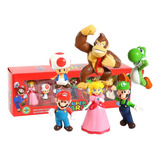 Colección De Figuras De Acción De Super Mario: 6 Muñecas En La Caja