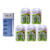 Kit Carregador Aplicador Herbicida + 10 Pilhas Flex Rec.