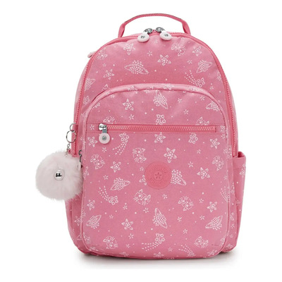 Kipling Mochila Seoul Grande 100% Color Glitter Cats | Meses sin interés