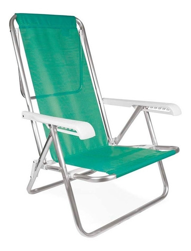 Cadeira Praia Piscina Reclinável Alumínio Mor 8 Posições