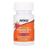 Vitamina D3 10,000 Iu Now Foods 120 Soft Gels  Importado 