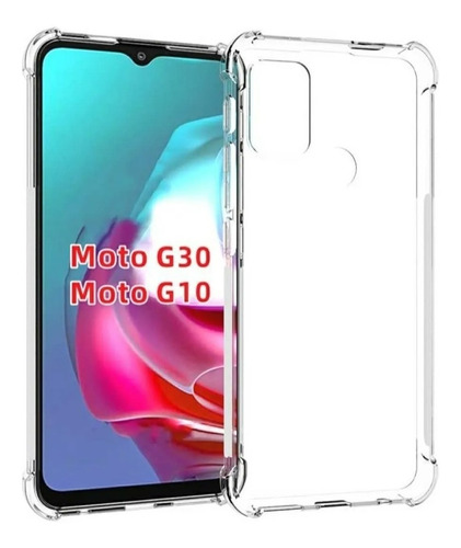 Funda Transparente Para Motorola Moto G10 G30 + Glass Full