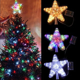 30led Iluminado Estrela Forma Árvore De Natal Topper Luz Dec