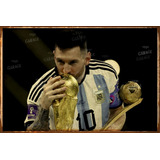 Cartel Chapa Vintage Retro Argentina Campeón Messi - 20x30cm