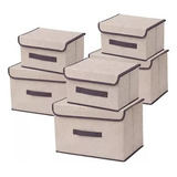 6pcs Cajas Organizadoras De Tela Plegables Con Tapas