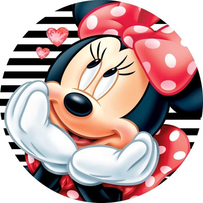 Painel Minnie Vermelha Tecido 1,50 X C/elástico 1,50 Redondo