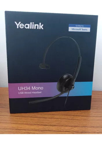 Headset Com Fio Yealink Modelo Uh34 Lite Duplo Teams