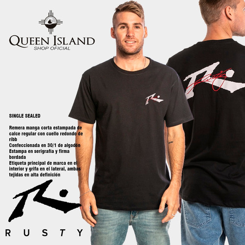 Remera Rusty Single Sealed - Queen Island - Shop Oficial