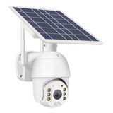 Camara Ip Solar Seguridad Wifi Exterior Hd 1080p Nocturna Color Blanco